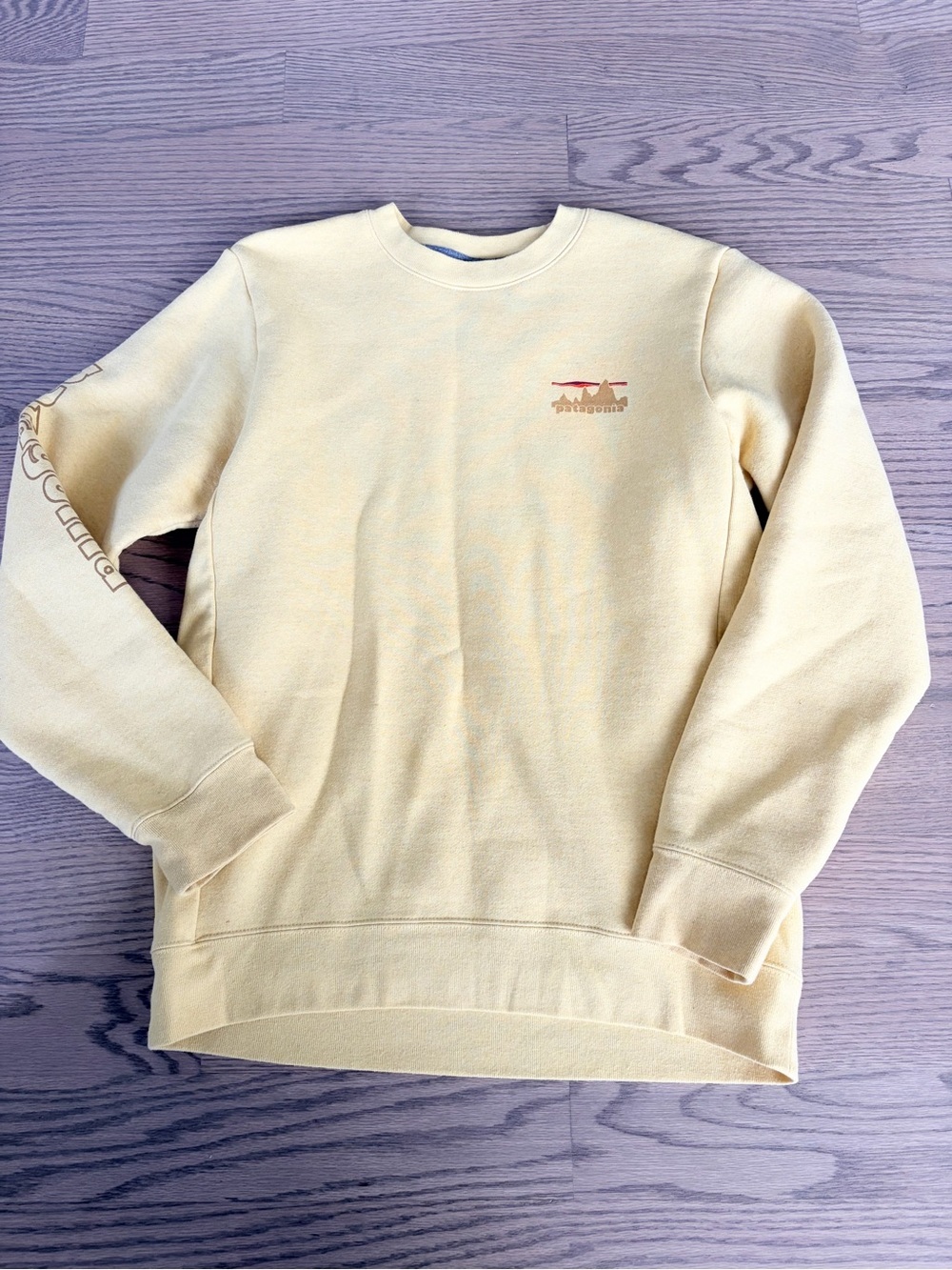Patagonia Retro Pale Yellow Crewneck Sweater ‘73 Skyline Uprisal Unisex